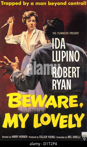 BEWARE MY LOVELY Poster for 1952 RKO film with Ida Lupino and Robert Ryan Stock Photo