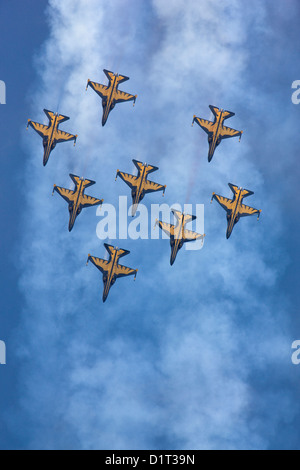 The Republic of Korea Air Force Aerobatic Team known as the Black Eagles Stock Photo