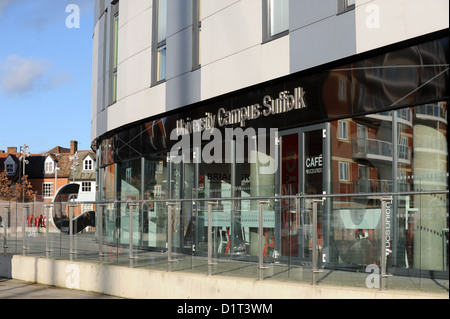 Ipswich UK  The University of Suffolk campus at the Waterfront and Marina quay Stock Photo