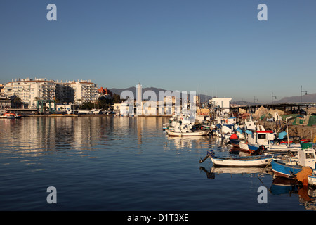 Fishing boats in the port of Estepona, Costa del Sol, Andalusia Spain Stock Photo