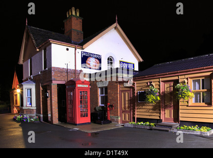 Night at Bewdley's Severn Valley Railway Station, Bewdley, Worcestershire, England, Europe Stock Photo