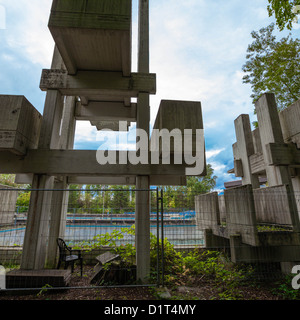 Ruin of Former Wave Pool in Grevenbroich, Germany Stock Photo