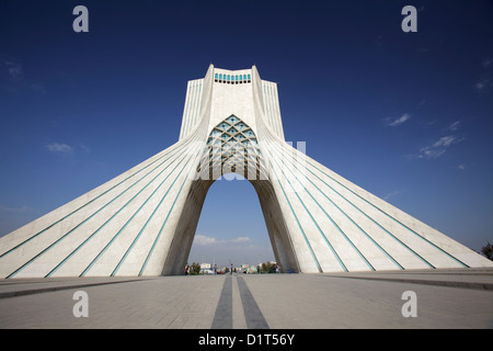 The Azadi Tower, or King Memorial Tower, is the symbol of Teheran, Iran ...