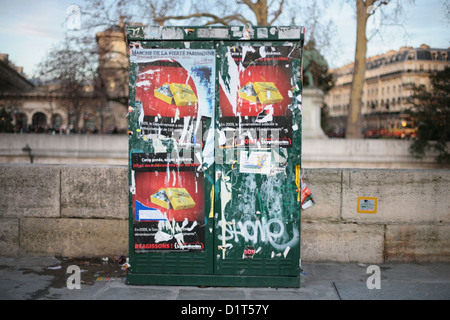 Telephone junction box in Paris, France Stock Photo