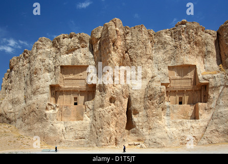 The tombs of the kings in the Naqsh-e Rostam necropolis near Persepolis, Iran Stock Photo