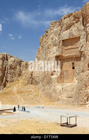 The tombs of the kings in the Naqsh-e Rostam necropolis near Persepolis, Iran Stock Photo