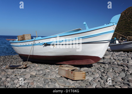 Pebbles beach in Filicudi, Aeolian Islands, Sicily, Italy Stock Photo