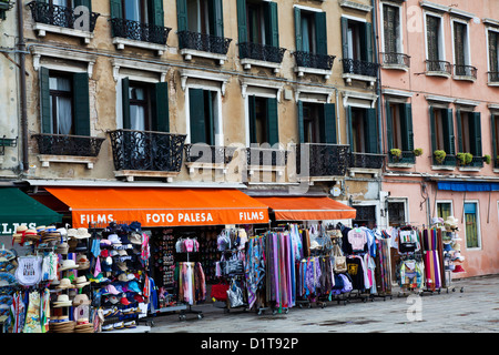 Europe. Italy. Venice. Street Scenes from Venice With sidewalk Market Stock Photo