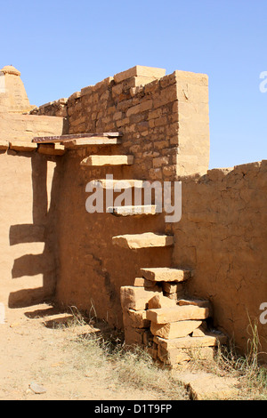 stairs at Kuldhara Jaisalmer Rajasthan India Stock Photo