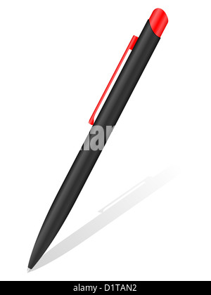 Red ballpoint pen isolated on white background. 3D illustration Stock ...