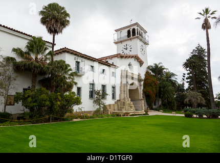 Exterior of famous Santa Barbara court house in California Stock Photo