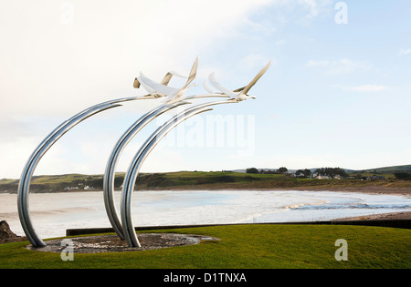 The Beautiful Swan Sculpture on the Promenade Waterfront at Ballycastle County Antrim Northern Ireland United Kingdom UK Stock Photo
