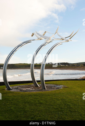 The Beautiful Swan Sculpture on the Promenade Waterfront at Ballycastle County Antrim Northern Ireland United Kingdom UK Stock Photo