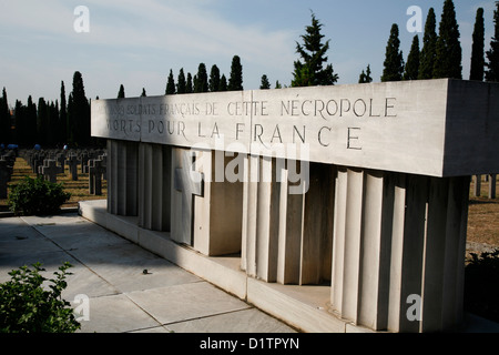French Monument at Zeitenlik Allied Military Cemeteries in Thessaloniki, Greece. Stock Photo