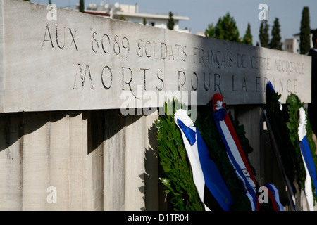 French Monument Zeitenlik Allied Military Cemeteries in Thessaloniki, Greece Stock Photo