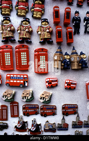 Magnet souvenirs from UK England Stock Photo