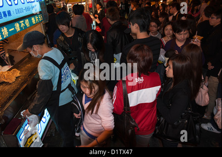 Popular food stall,Shilin night market,Taipei Stock Photo