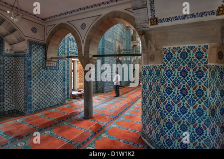 The Rustem Pasha Mosque is an Ottoman mosque in the Tahtakale neighborhood of the Eminonu district.Istanbul,Turkey Stock Photo