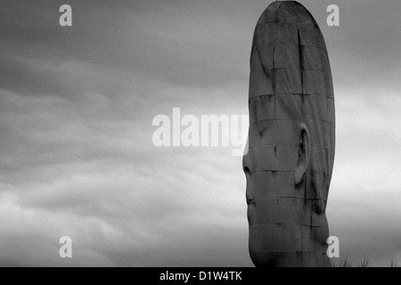 The Dream sculpture by Jaume Plensa at St Helens Clock face Colliery Stock Photo
