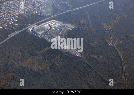 Hockenheim, Germany, aerial view of motorsport race track Hockenheimring Stock Photo