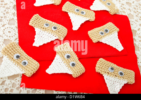 Funny Christmas napkin holder Stock Photo