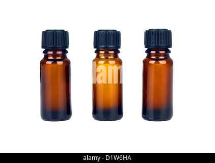 Three medicine bottles isolated on white background Stock Photo