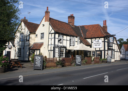 The Kings Head public house set in the middle of Gosfield village near Braintree and Halstead Essex. Stock Photo