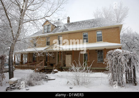 the ananda arthouse in the former st josephs rectory in Forget Saskatchewan Canada Stock Photo