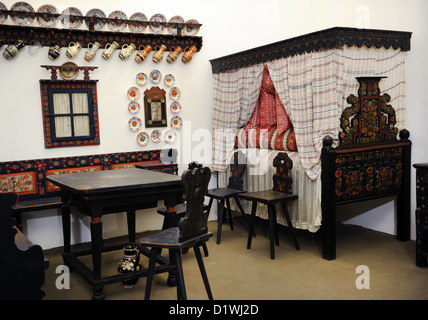 Museum of Ethnography. Interior of a house from the Sarkoz region. Reconstruction. Budapest. Hungary. Stock Photo