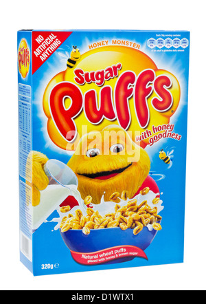 Box of Sugar Puffs Breakfast Cereal. Stock Photo