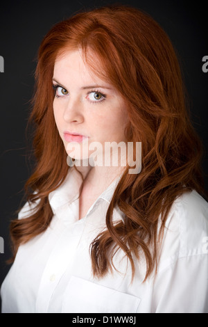Portrait of a Scottish girl with long red hair Stock Photo - Alamy