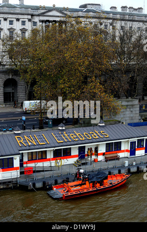 RNLI lifeboat station on the River Thames at the Embankment,London Stock Photo