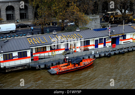 RNLI lifeboat station on the River Thames at the Embankment,London Stock Photo