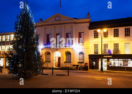 Christmas Tree at the Town Hall Ripon North Yorkshire England Stock Photo
