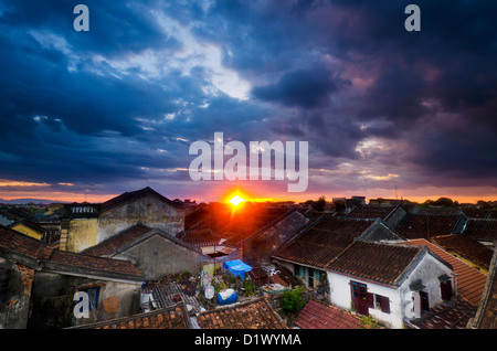 Sunset over Hoi An's historic Rooftops, Vietnam, Asia Stock Photo