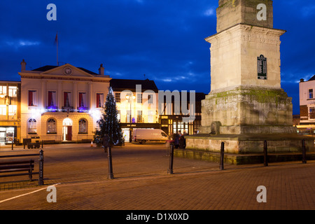The Market Place at Christmas Ripon North Yorkshire England Stock Photo