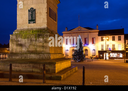The Market Place at Christmas Ripon North Yorkshire England Stock Photo