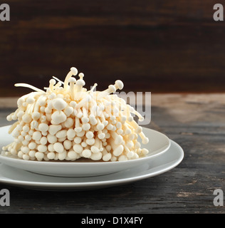 Enoki mushrooms Stock Photo