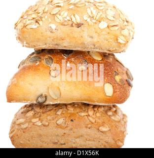crunchy fresh bun on the white background Stock Photo