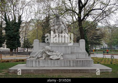 The Johannes Brahms statue in Resselpark, Karlsplatz, Vienna, Austria. Stock Photo