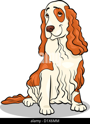 Cartoon Illustration of Funny Cocker Spaniel Dog Stock Photo