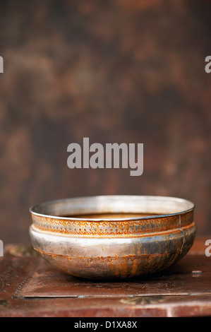 Rusted wash basin from India. Stock Photo