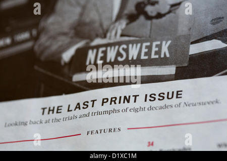 The final print edition of Newsweek magazine.  Stock Photo