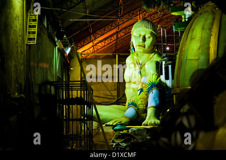 A sculpture for a carnival float seen during the construction process inside the workshop in Rio de Janeiro, Brazil. Stock Photo