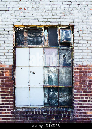Gritty Warehouse Window Stock Photo