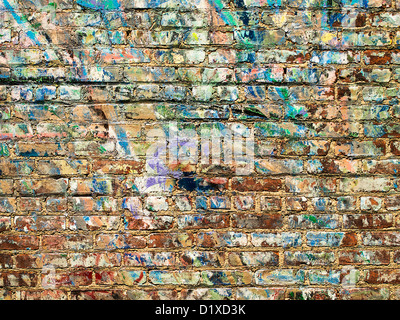 Paint On Brick Wall Background Stock Photo