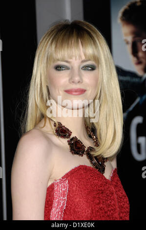 Jan. 7, 2013 - Hollywood, California, U.S. - Emma Stone during the premiere of the new movie from Warner Bros. Pictures GANGSTER SQUAD, held at Grauman's Chinese Theatre, on January 7, 2013, in Los Angeles.(Credit Image: © Michael Germana/Globe Photos/ZUMAPRESS.com) Stock Photo