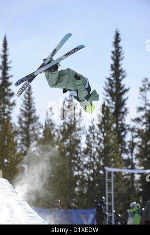 Grim Narita (JPN), JANUARY 7, 2013 - Freestyle Skiing : Gurimu Narita of Japan in action during Official Training of the Freestyle FIS World Cup Men's Halfpipe in Copper Mountain, Colorado, USA. (Photo by Hiroyuki Sato/AFLO) Stock Photo