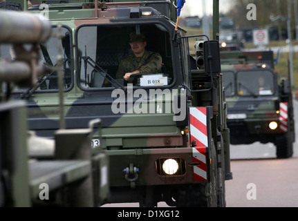 A Convoy Of The German Bundeswehr, Loaded With The Patriot Surface-to 