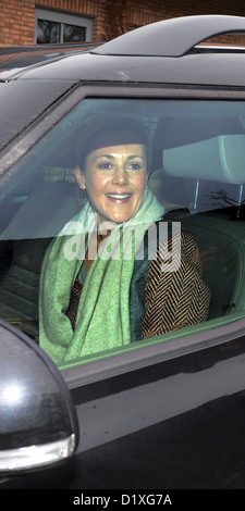 Bettina Wulff arrives at the house of the Wulff family in Grossburgwedel, Germany, 07 January 2013. Former German President Christian Wulff and his wife Bettina are now officially separate. PHOTO: JULIAN STRATENSCHULTE Stock Photo